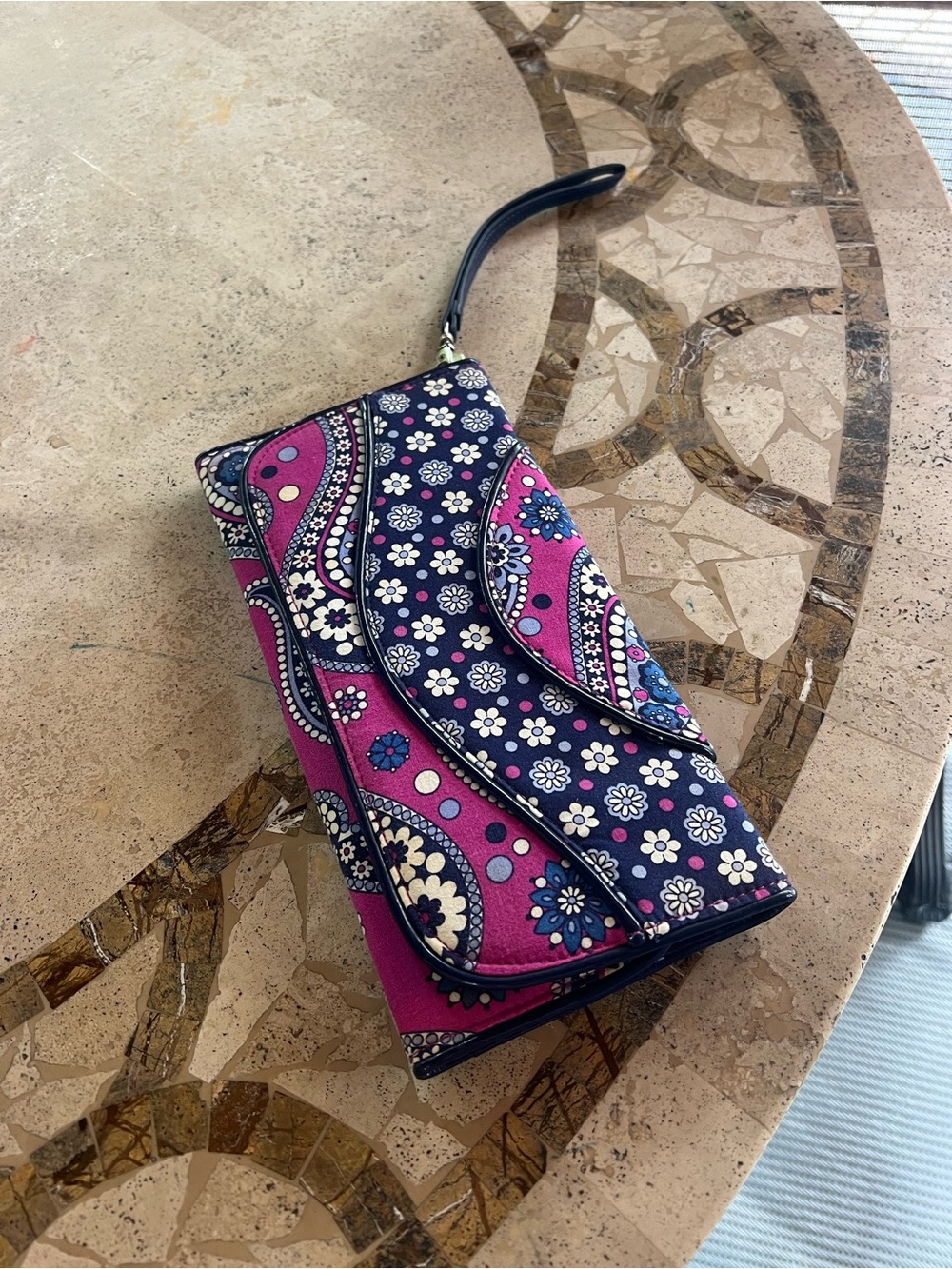Pink and Navy Paisley Vera Bradley Wallet